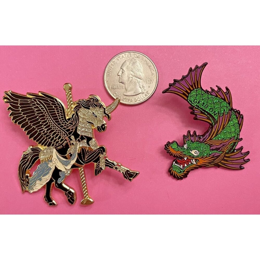 2013 Ontario Destination Imagination Enamel Lapel Pin Carousel Unicorn Dragon